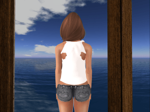 Shoulder blade boobs. Mesh gone haywire.