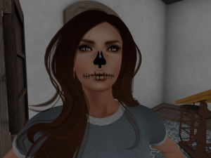 Face painting for Halloween, turned into Calaveras make-up.